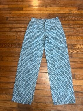 Future collective Checkered Boot Cut Jeans - Women 90s